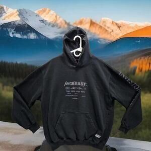 Mr Beast Pullover Hoodie Mens Medium Sweatshirt Investor Club Black Reflective